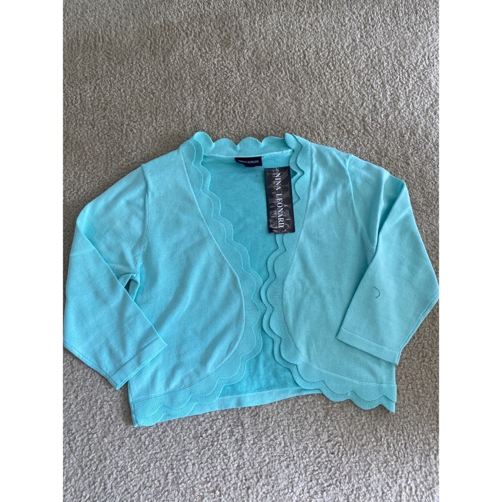 Nina Leonard Women’s  Scalloped Cover Up NWT
